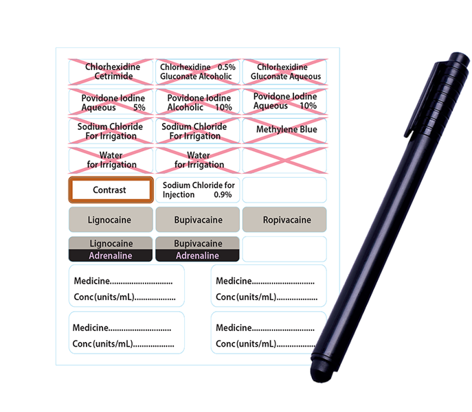 Label & Pen Pack with Waterproof Pen and Medicine_Rinsing Label Sheet